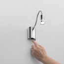 Luce Ambiente Design KEPLER-CR LED bodové nástenné svietidlo KEPLER | 3W integrovaný LED zdroj | vypínač | chróm