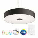 LED závesné svietidlo - luster Philips HUE Fair - s diaľkovým ovládačom - čierna