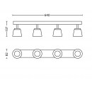 LED prisadené stropné svietidlo bodové Philips Dender 4x4W -> nahrádza 100W - matný chróm