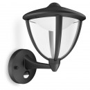 LED vonkajšie nástenné svietidlo s pohybovým čidlom Philips ROBIN 1x4,5W - čierna