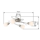 Globo 60209-4 prisadené stropné svietidlo Lilly 4x40W | E14 - chróm, matný nikel, opál