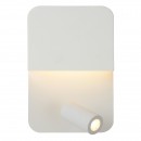 Lucide 79200/08/31 LED nástenné svietidlo s lampičkou na čítanie Boxer 5W a 3W | 3000K - biela