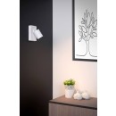 Lucide 09929/06/31 nástenná bodová lampa Nigel 1x5W | LED GU10 | 320lm | 3000K - žiarovka je súčasťou balenia, biela, nastaviteľná, vypínač na tele