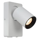 Lucide 09929/06/31 nástenná bodová lampa Nigel 1x5W | LED GU10 | 320lm | 3000K - žiarovka je súčasťou balenia, biela, nastaviteľná, vypínač na tele