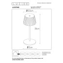 Lucide L278890231 LED vonkajšie stolné svietidlo JUSTINE | 2W integrovaný LED zdroj | 210lm | 2700K