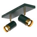 Lucide 35913/02/33 FLORIS stropné bodové svietidlo D100mm | 2xGU10 - zelená, mosadz
