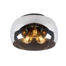Lucide 45101/40/65 OLIVIA prisadené stropné svietidlo D400mm | 3xE27 - čierna, dymové sklo