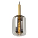 Lucide 45494/01/65 závesné stropné svietidlo Joanet 1x40W | E27 - dymovo šedá, sklo