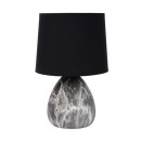 Lucide 47508/81/30 stolná lampička Marmo 1x40W | E14 - čierna, keramika, vypínač na kábli
