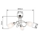 Globo 63170-3 prisadené stropné svietidlo Mitis 3x40W | E14 - matný nikel, imitácia popraskaného skla
