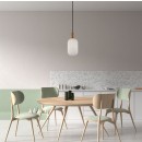 Italux PND-31982-1A-GD závesné stropné svietidlo Della | 40W E27 | zlatá | opálová