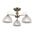 Italux PND-40623-3-AB prisadené stropné svietidlo Moreti | 40W E27 | mosadz | opálová