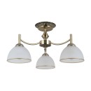 Italux PND-40653-3-ABR-WH prisadené stropné svietidlo Fener | 40W E27 | mosadz | opálová