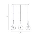 Italux PND-42361-3-BRO-AMB závesné stropné svietidlo Favera | 3x40W E27