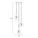 Italux PND-42361-3A-BRO-AMB závesné stropné svietidlo Favera | 3x40W E27