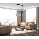 Italux PND-5581-3-SC + RNSG závesné stropné svietidlo Sardo 3x40W | E27 | IP20 - farba nikel / dymová, efekt dažďa