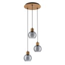 Italux PND-67505-3-WD závesné stropné svietidlo Velma | 40W E27 | dekor dreva | dymová