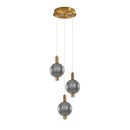 Italux PND-83631-3-BRO-SG LED závesné stropné svietidlo Lenti | 18W integrovaný LED zdroj | 3000K | na lanku | zlatá | čierna