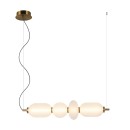 Italux PND-8545-4H-AB-WH LED závesné stropné svietidlo Nico | 18W integrovaný LED zdroj | 3000K | na lanku | zlatá | čierna | biela