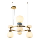 Italux PND-94981-4B-GD LED závesné stropné svietidlo Evans | 33W integrovaný LED zdroj | 3000K | zlatá | opálová