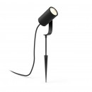 Hue LED vonkajšie spotové zemné / nástenné svietidlo Philips Lily 17428/30 / P7 čierne s adaptérom,