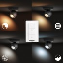 Philips Hue 50471/30 / P6 LED bodová lampa Buckram 1x5,5W | GU10 | 2200-6500K - Bluetooth, s diaľkovým ovládačom