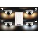 LED bodové svietidlo Buckram + ovládač Philips HUE 4x3,5W - 50474/31 / P7