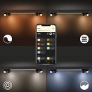 Philips Hue 50607/30 / P7 LED stropný prisadený luster Centris 4x5,7W + 40W | GU10 | 2000-6500K | RGB - Bluetooth, inteligentný