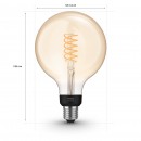 Philips Hue 8719514279131 LED dizajnová žiarovka 1x7W | 1xE27 | 550lm | 2100K - Globe, Bluetooth, White