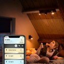 Philips Hue 8719514338326 LED nástenné bodové svietidlo Runner 1x5W | GU10 | 350lm | 2200-6500K - Bluetooth, stmievateľné, diaľkové ovládanie, White Ambiance, čierna