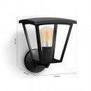 Philips Hue 8719514388512 LED vonkajšie nástenné svietidlo Inara 1x7W | E27 | 550lm | 2100K | IP44 - čierna,White