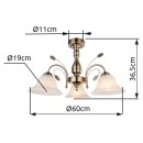Globo 69007-3 prisadené stropné svietidlo Posadas 3x60W | E27- mosadz, biela