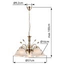 Globo 69007-5H závesné svietidlo Posadas 5x60W | E27 - mosadz, biela