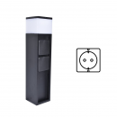 Lutec 7202201012 LED záhradný stĺpik Mains 1x11 | 750lm | 3000K | IP44 - zásuvka, čierna