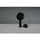 Trio R042-02 ventilátor Windy - 3 rýchlosti, USB, dobíjací, vypínač na tele, čierna