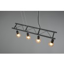 Trio R30644002 závesné stropné svietidlo Ladder 4x10W | E27 - nastaviteľná výška, drevo, čierna