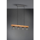 Trio R3070406 závesné stropné svietidlo Cestino 4x28W | E14 - starožitný nikel, drevo