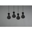 Trio R30784032 závesné stropné svietidlo Enzo 4x28W | E27 - čierna
