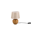 Trio R50621035 stolné svietidlo Luxor 1x40W | E14 - káblový spínač, drevo, krémová