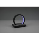 Trio R52081132 LED stolové svietidlo s reproduktorom Beat 1x1W | SMD | 20lm | 3000K | RGB - 3 fázový dotykový stmievač, USB, bluetooth, dobíjacie, matná čierna