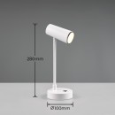 Trio R52661101 LED stolná lampička Lenny | 2,5W integrovaný LED zdroj | 230 lm | 3000+4000+6000K