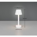 Trio TR54991131 LED stolná lampička VIDAL  | 1W integrovaný LED zdroj | 1x150lm | 3000K | vypínač | stmievač | prenosné | biela