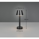 Trio TR54991132 LED stolná lampička VIDAL  | 1W integrovaný LED zdroj | 1x150lm | 3000K | vypínač | stmievač | prenosné | čierna