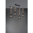 Trio R60444032 závesné stropné svietidlo Wodan 4x10W | E14 - matná čierna, prírodná