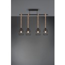 Trio R60444032 závesné stropné svietidlo Wodan 4x10W | E14 - matná čierna, prírodná