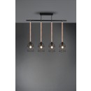 Trio R60444032 závesné stropné svietidlo Wodan 4x10W | E14 - matná čierna, prírodná