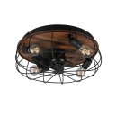 Trio R61105032 stropný ventilátor s osvetlením Trondheim 4x10W | E27 - diaľkové ovládanie, časovač, 3 rýchlosti, drevo, čierna