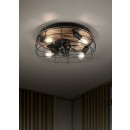 Trio R61105032 stropný ventilátor s osvetlením Trondheim 4x10W | E27 - diaľkové ovládanie, časovač, 3 rýchlosti, drevo, čierna