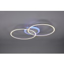 Trio R62853187 LED prisadené stropné svietidlo Arribo 1x30W + 5,5W | 3350lm + 530lm | 3000K | RGB - 3 fázové stmievateľné, diaľkové ovládanie, oddelené vypínače, titán
