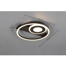Trio TR63671132 LED prisadené stropné svietidlo HORUS  | 22W integrovaný LED zdroj | 1x2500lm | 3000K | čierna